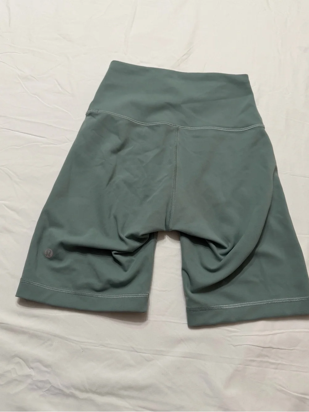 High-Waist Sage Green Bike Shorts - Lululemon Style 4 004
